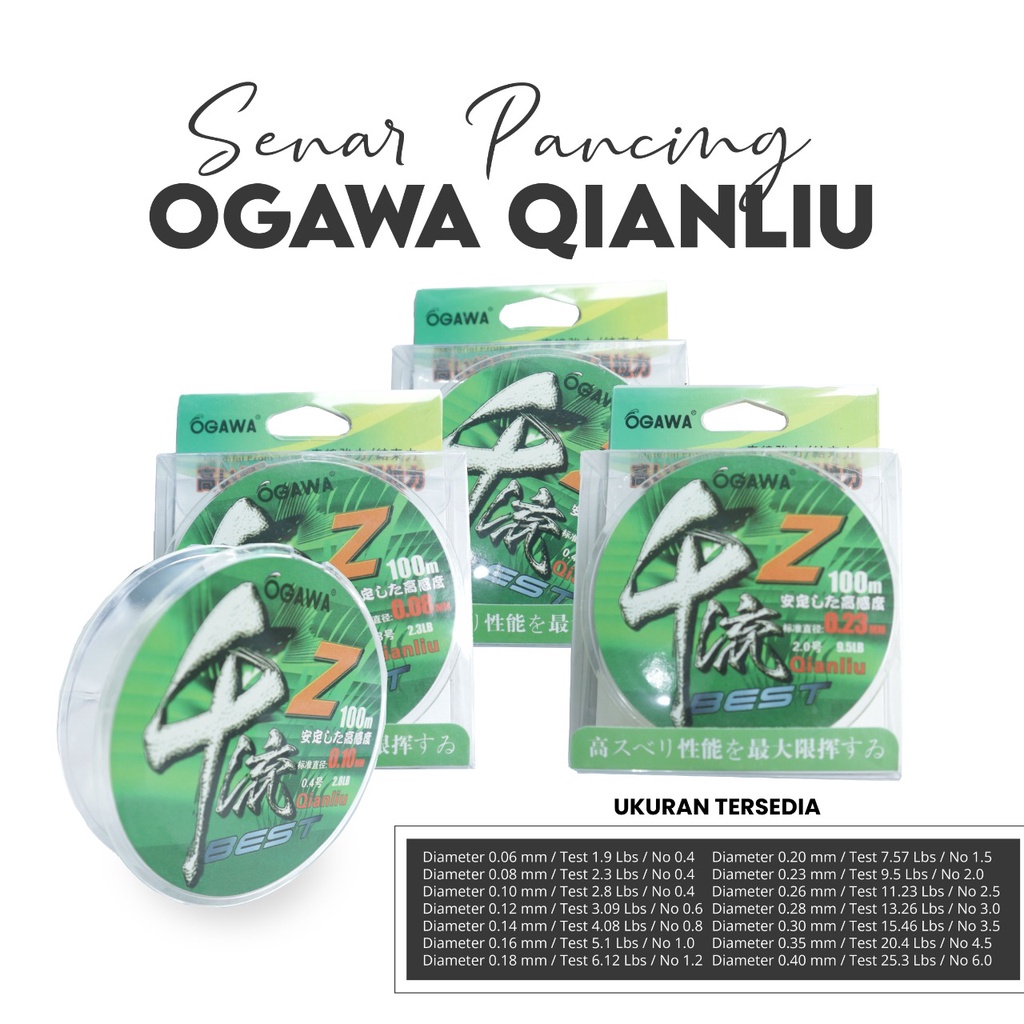 Senar Pancing Ogawa Qianliu  Fishing Line 100m