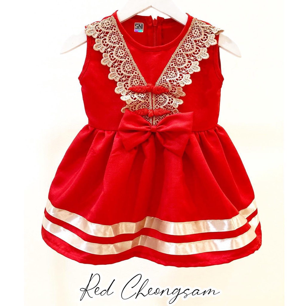 babeebabyshop premium / RED / QIPAO TUTU cheongsam anak dress imlek sangjit pesta sincia terlaris murah lucu mewah