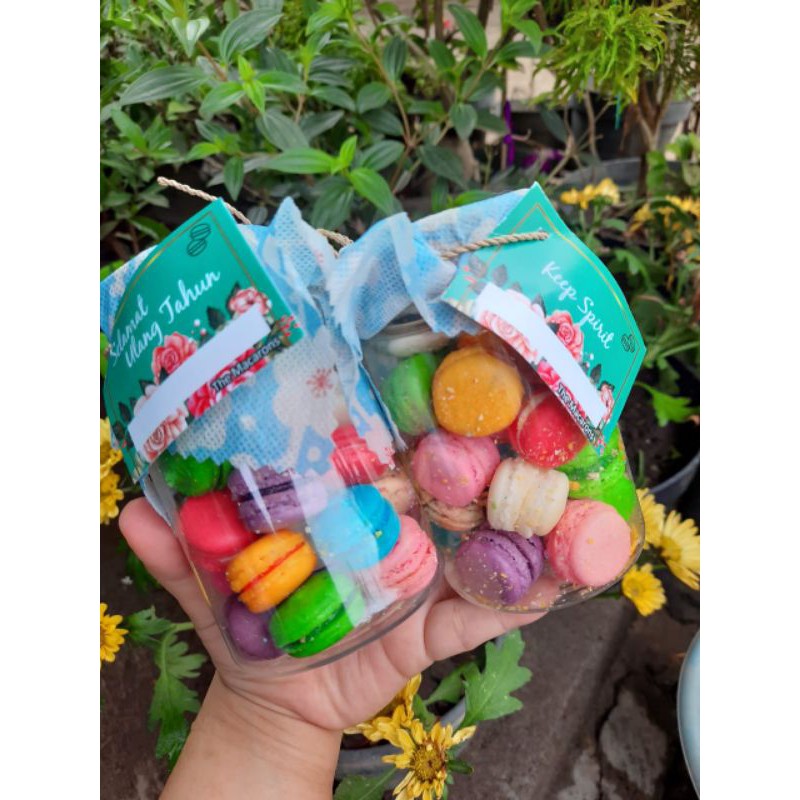 

[PALING MURAH] Macaron Tabung/Jar bentuk Bulat atau Love