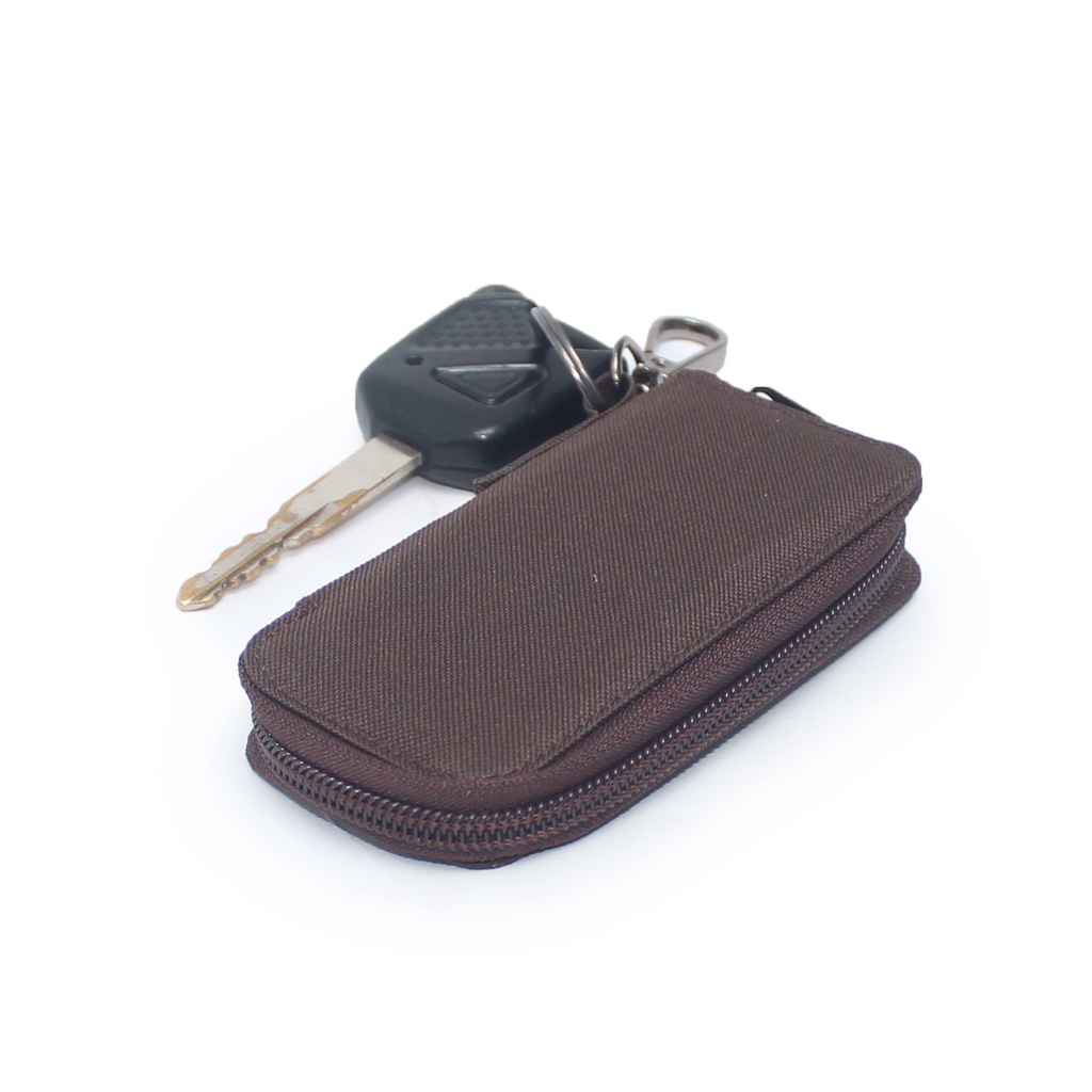 EMDS123 Gantungan Kunci Remote motor mobil keyless Dompet STNK - COKLAT