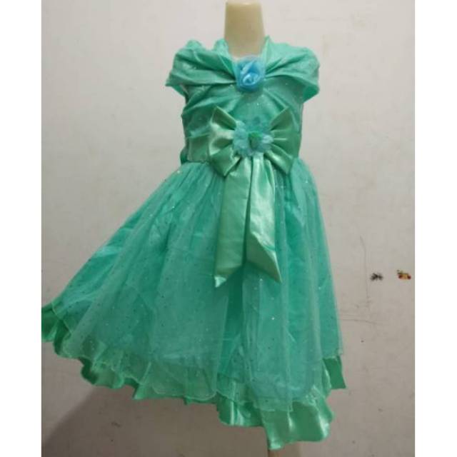 Gaun princess anak frozen style 4warna