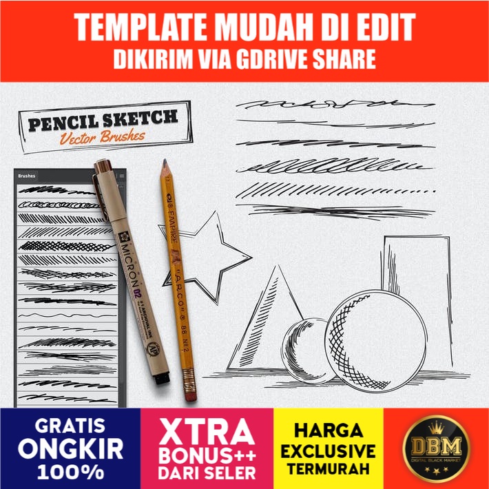 Vector Pencil Sketch Brushes