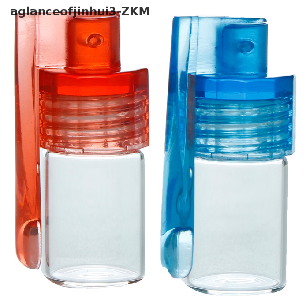 [AGID] Glass Round Bottle Waterproof Pill Case Sealed Container Mini Snuff Bottles [zkm]