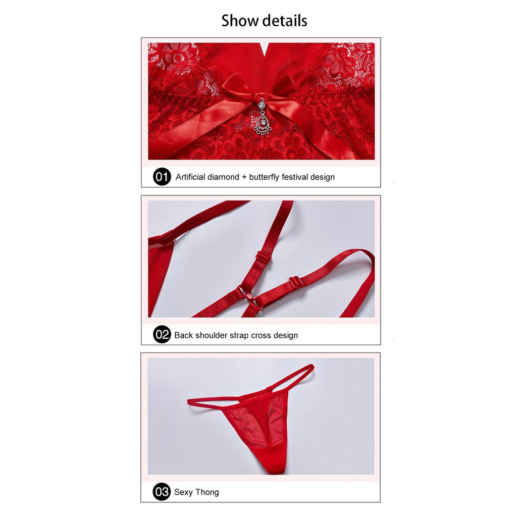 LindaGalz - Pakaian Tidur Wanita Dewasa / Lingerie Sexy Big Size Jumbo 1303-8