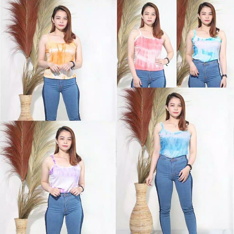 Fourfashion TANKTOP DECA TDYE / ATASAN WANITA TANKTOP TRIANA TIE DYE TALI KECIL / TALI SPAGHETTI