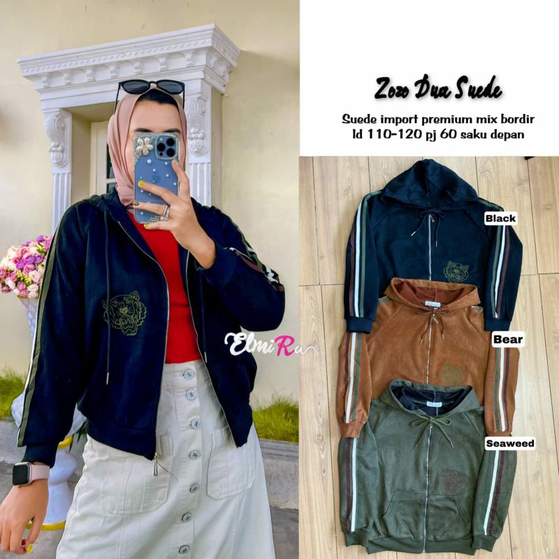 ZOZO DUA SUEDE BY ELMIRA (SWEATER MUSLIMAH) Sweater wanita rekomended