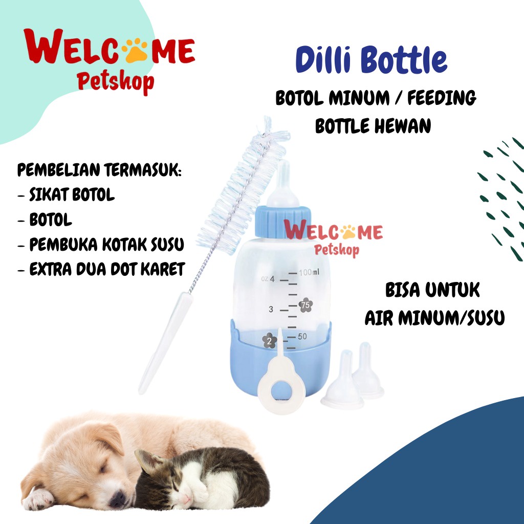 Dilli Bottle Feeding Botol Susu Air Anjing Kucing Kelinci Marmut