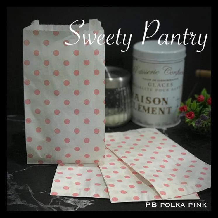 

Paper Bag / Kantong Kertas Roti Kue Motif Polka Pink - 20 Pcs