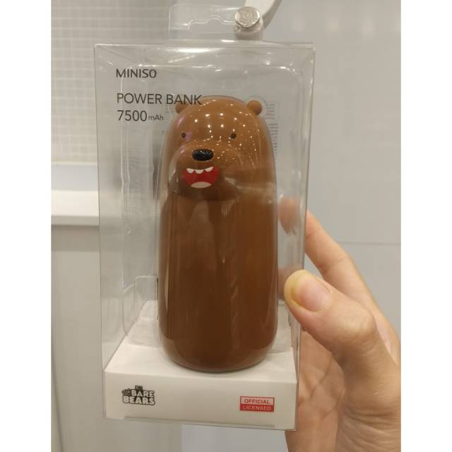 Miniso X We Bare Bears Power bank 7500mAh Grizzly. Power bank miniso original murah surabaya