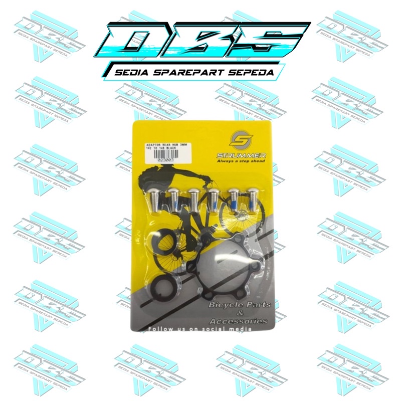 ADAPTOR WHEELSET STRUMMER REAR HUB 142 TO 148 BLACK