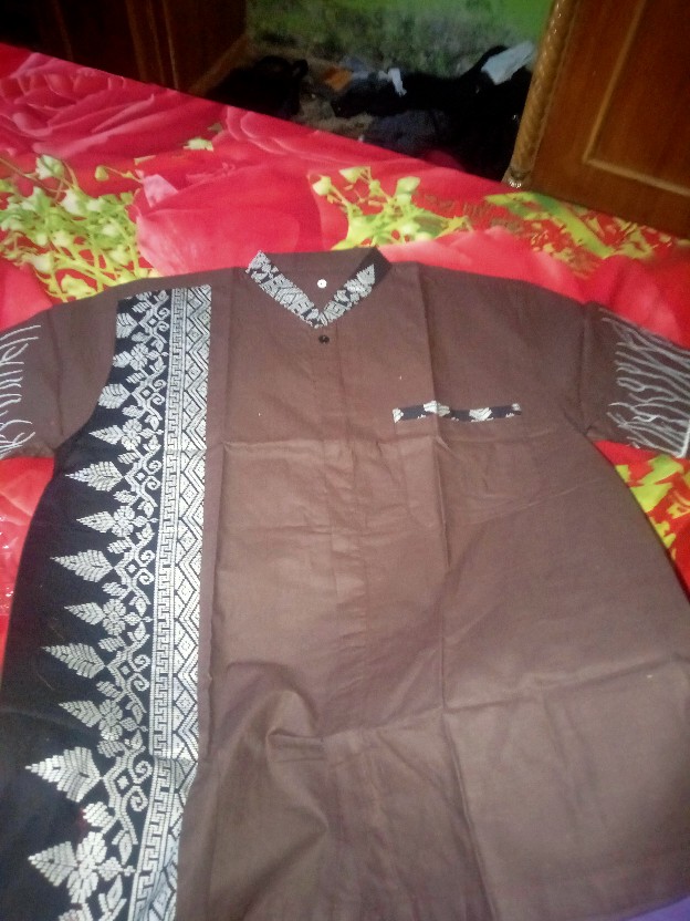 Kemeja Batik Pria Hem Batik Pria Kombinasi Bordir / Baju Batik Pria Murah Prada Kombibasi