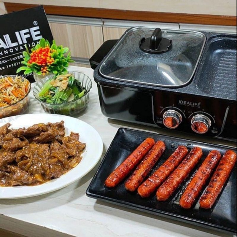 Electric Grill Shabu IL116D - Grill Panggang &amp; Rebus IDEALIFE IL-116D