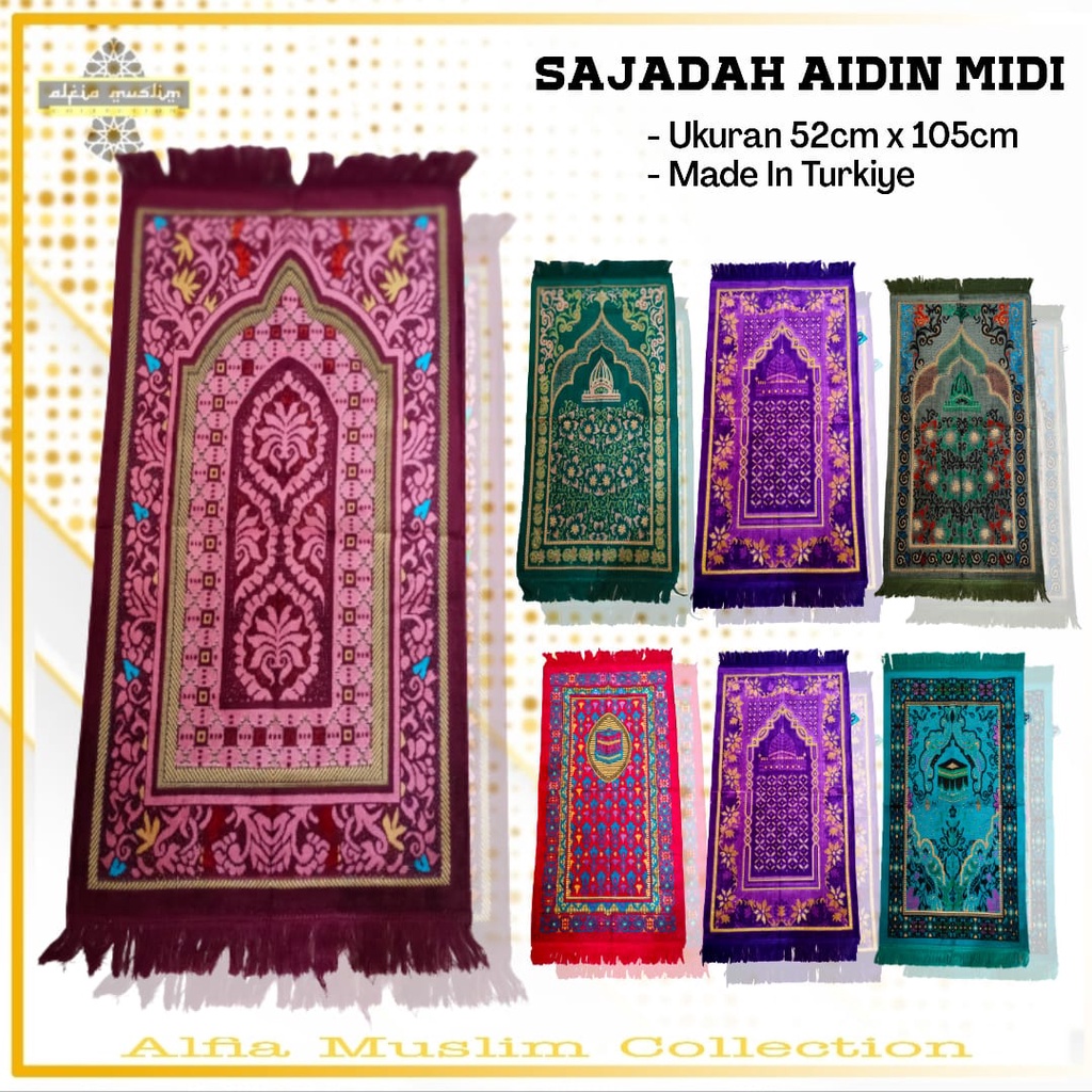 Sajadah Aidin Midi Ukuran 52 x 105 CM Sejadah Murah