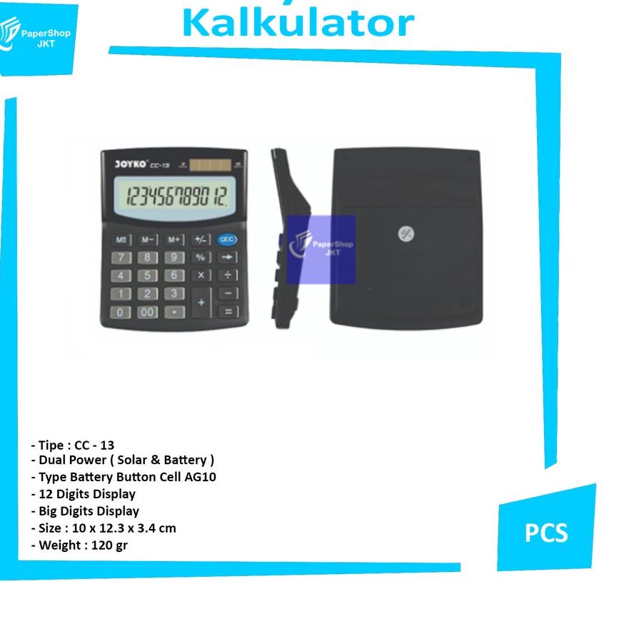 

SALE|SQ34|JOYKO - Calculator - Kalkulator CC-13 - 12 Digits - Pcs
