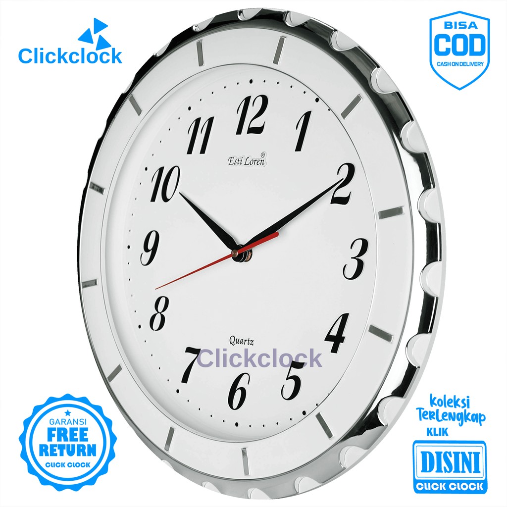 Jam Dinding Quartz Chrome Gold Estiloren CR T42037 Besar Hiasan Rumah Unik