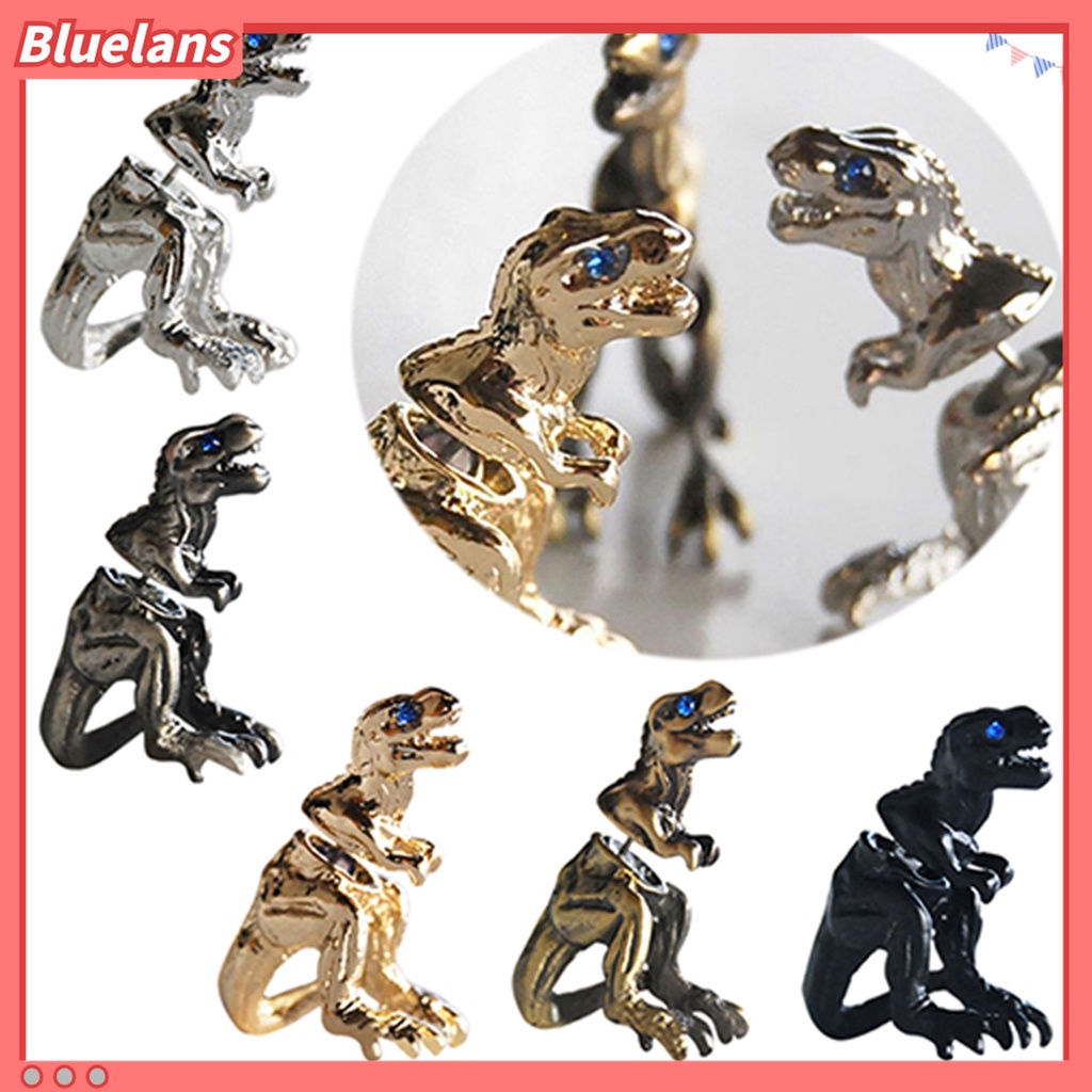 Anting Stud Bentuk Hewan Dinosaurus 3D Bahan Alloy Gaya Punk Untuk Pesta