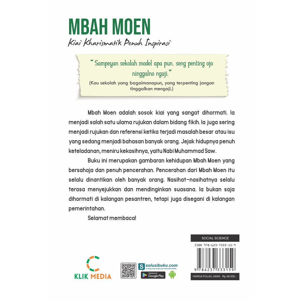 Buku Mbah Moen: Kiai Kharismatik Penuh Inspirasi-1
