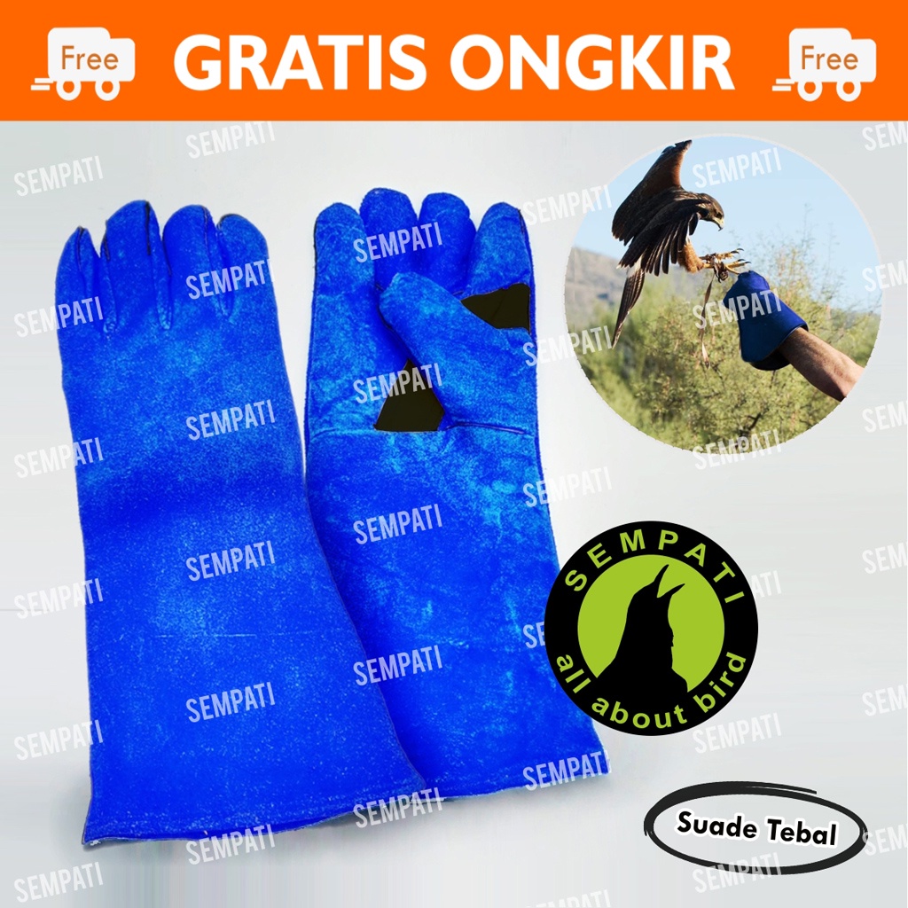 SARUNG TANGAN ELANG SUADE FULLSET SEPASANG KANAN KIRI SAFETY GLOVE LATIH BURUNG HANTU FALCONRY SRG