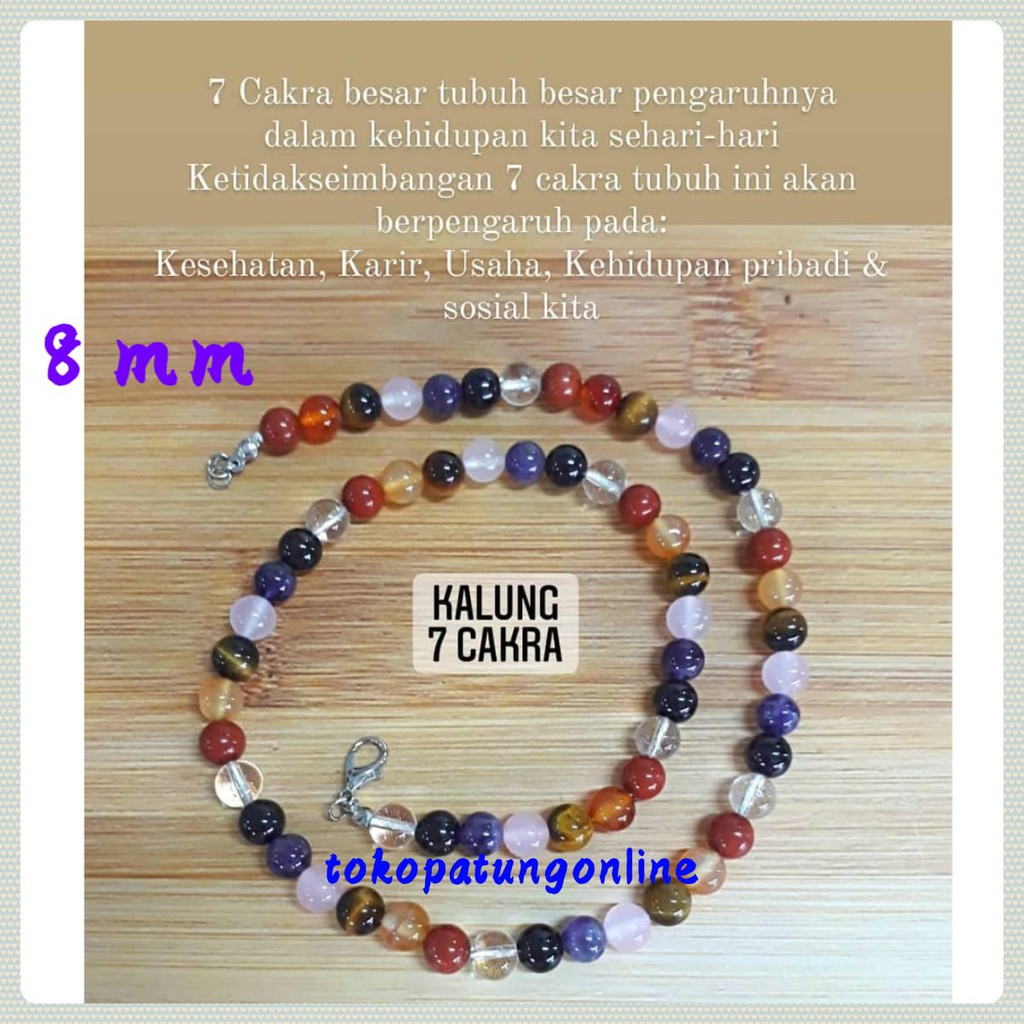 Kalung Batu 7 Cakra 8Mm