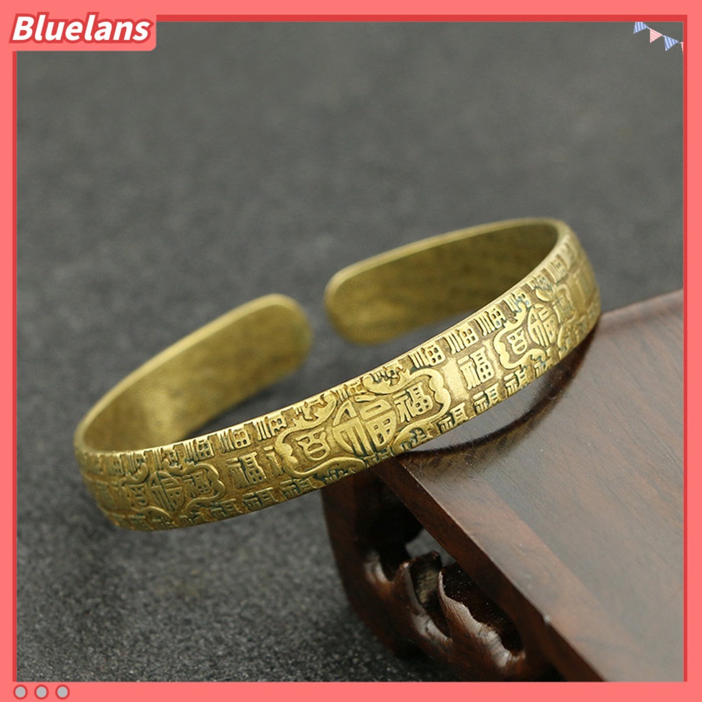 Bluelans Man Woman Brass Adjustable Hand Bracelet Bangle Valentine Day Jewelry Gift Cuff