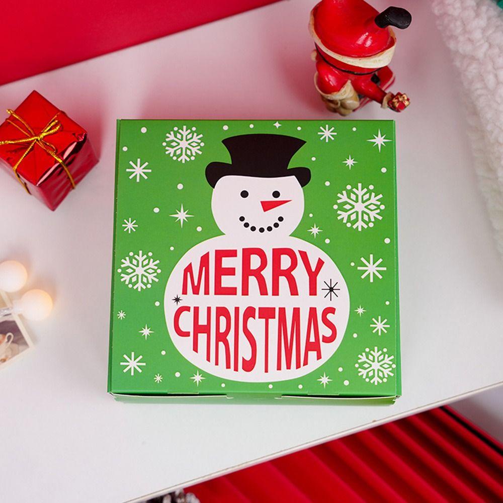 Top Christmas Gift Box Hadiah Kado Packaging Cookie Box Snowman Printed Merry Christmas