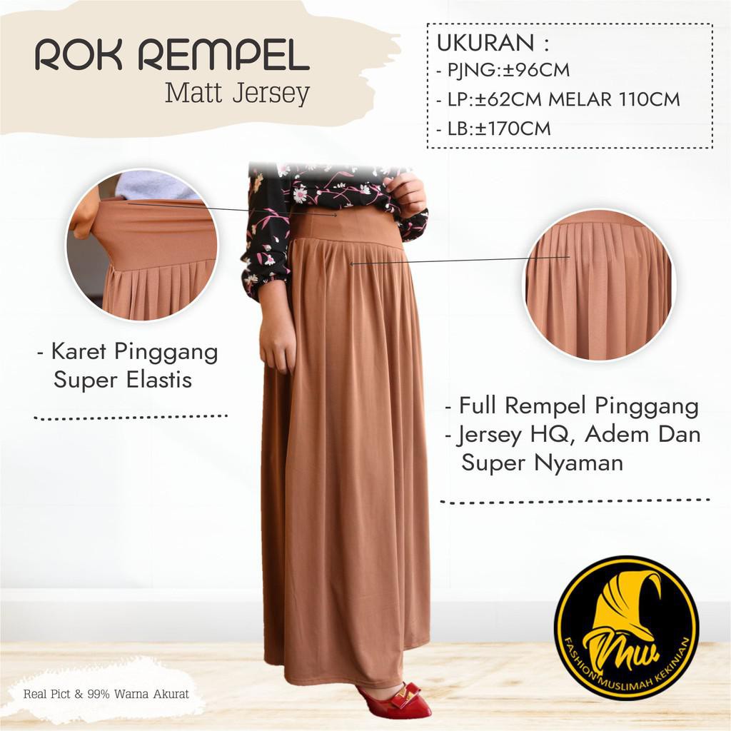 Rok Panjang Rok Jersey Polos Rok Jersey Jumbo Rok Polos Skirt Rok Panjang Jersey Rok Rempel