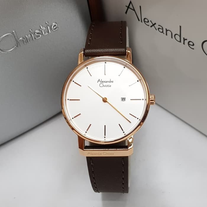 JAM TANGAN WANITA ALEXANDRE CHRISTIE AC 8572 ROSEGOLD WHITE ORIGINAL