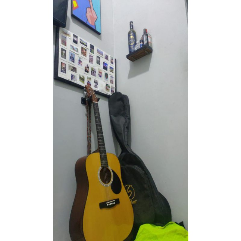 Gitar greg bennet akustik second, kelengkapan gitar + tas gitar,