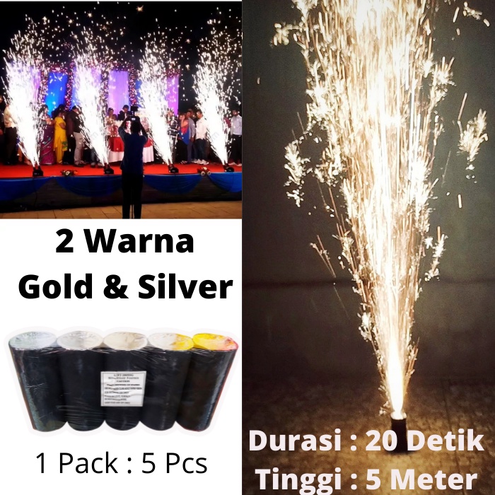 Kembang Api Air Mancur Panggung Elektrik Pyrotechnic 2 Warna Silver Gold Durasi 20 Detik 5 Meter