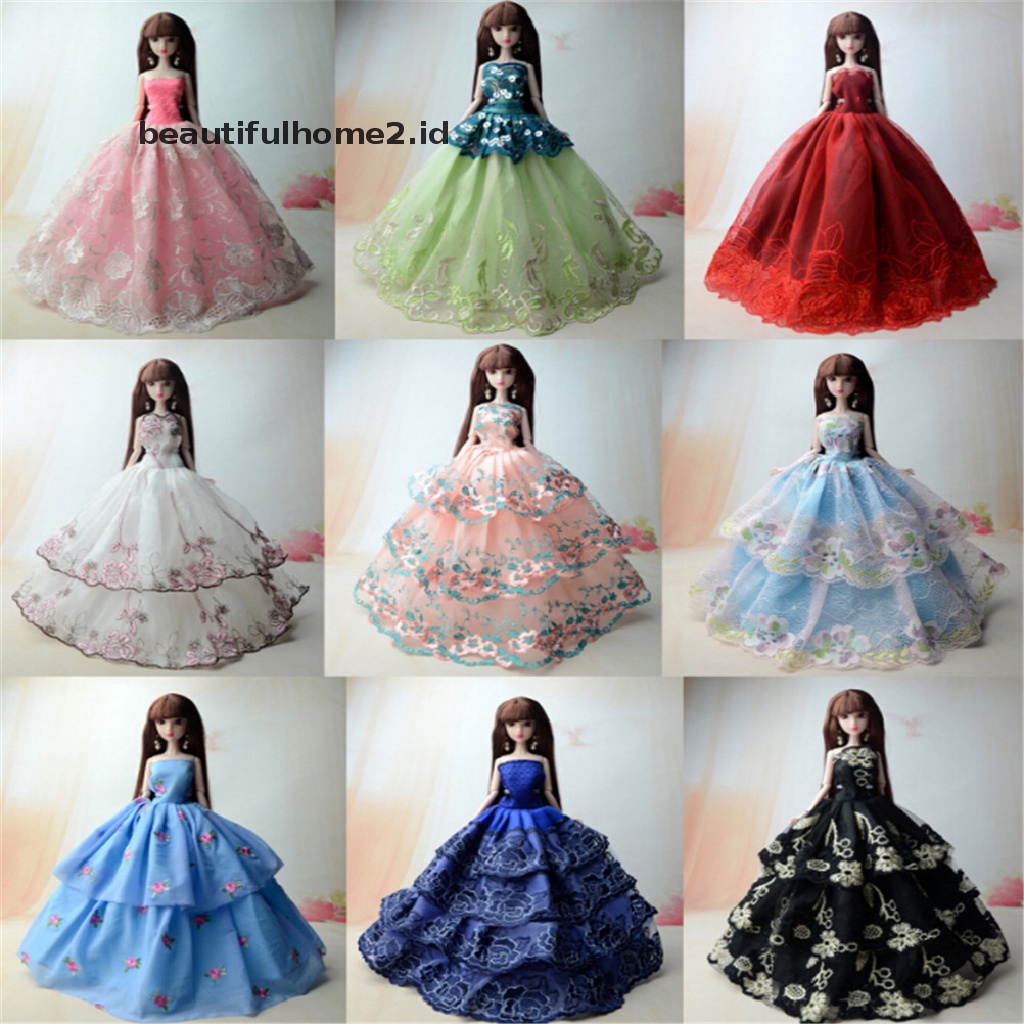 (Beautifulhome2.Id) 5pcs / Set Baju Boneka Barbie Untuk Mainan Anak Perempuan