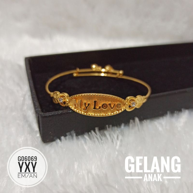 Gelang Anak Yaxiya Bangle My Love Gold G06069