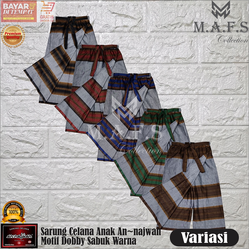 SARUNG CELANA ANAK ANNAJWAN MOTIF GARIS SABUK CLASSIC 5 - 14 Th