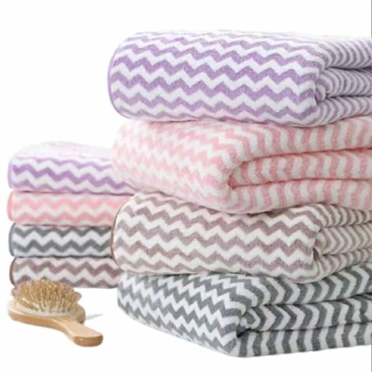 Handuk Bayi Sorex Super Soft Jumbo 70x140 / 50x100 cm HM886/891 Microfiber Towel Motif Zigzag Daya Serap Tinggi