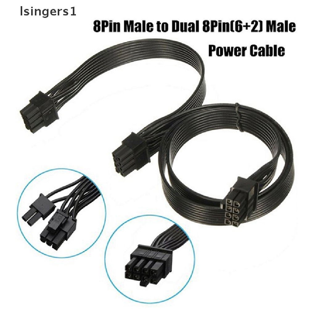 (lsingers1) 1pc Kabel Power Supply PCIE 8pin Ke Dual 6 + 2Pin 8pin 1-2 Pin