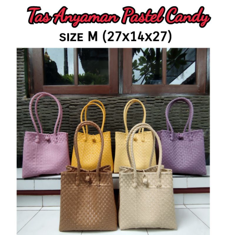 Tas Wanita/ Tas Anyaman Jali/ Tas Hajatan/ Tas Anyaman Plastik Murah Pastel Candy