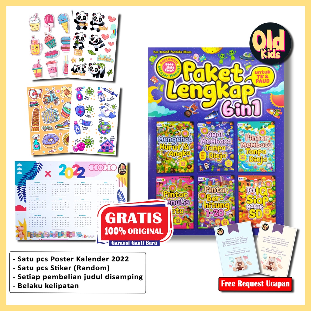 Buku Paket Anak Tk Paud Lengkap - Isi 6 Buku - Paket Lengkap 6 In 1