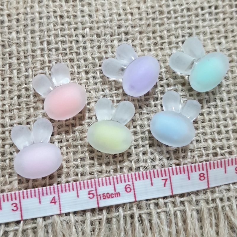 20 pc Manik Mote Isi Mote Kepala Kelinci Campur Warna