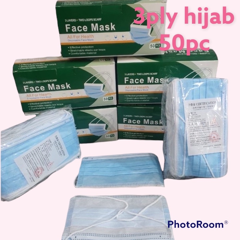 HIJAB DISPO BIRU 1BOX ISI 50pcs