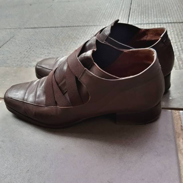 Sepatu Belmondo Kulit Eropa Asli Warna Cokelat Coklat