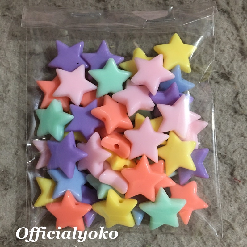 Manik Bintang Warna Pastel Mix Random #2 (15gram)
