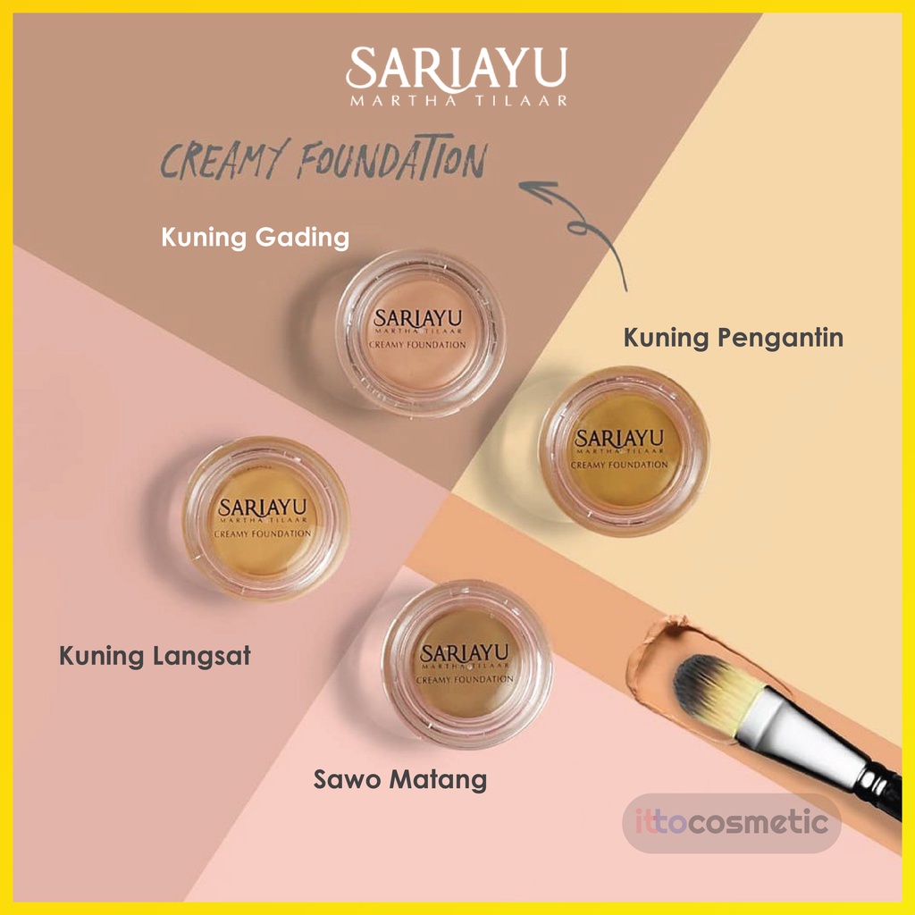 SARIAYU Creamy Foundation 15 GR | Kuning Langsat Pengantin Gading Sawo Matang