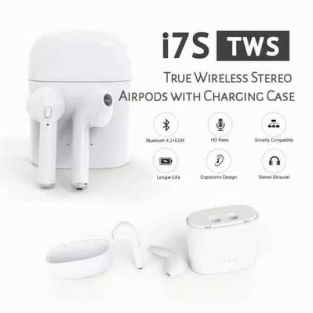 Headset i7S TWS Bluetooth V4.2 HF i7S Sport Wireless Ori 99% HF Bluetooth