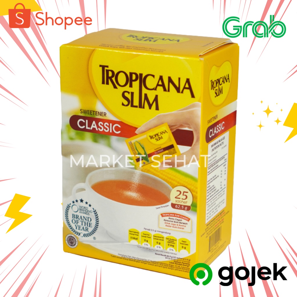 

Tropicana Slim Classic Gula Sweetener 25 sachet | Pemanis Tropicana Slim