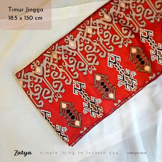New Arrival ZATYA Long Syal/Scarf Batik Silk Series-Timur Orange