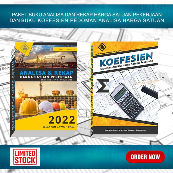 Paket Buku Analisa & Rekap 2022 + Buku Koefesien Pedoman AHSP