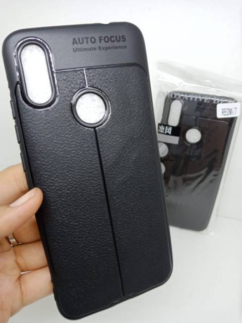 Auto Focus Redmi 7 6.26 inchi Leather Soft Case Xiaomi Redmi 7 AUTOFOCUS Motif Kulit Jeruk