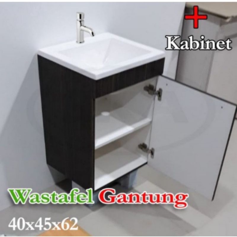 Wastafel cuci tangan gantung set kabinet / wastafel gantung kabinet / wastafel meja finish hpl berba