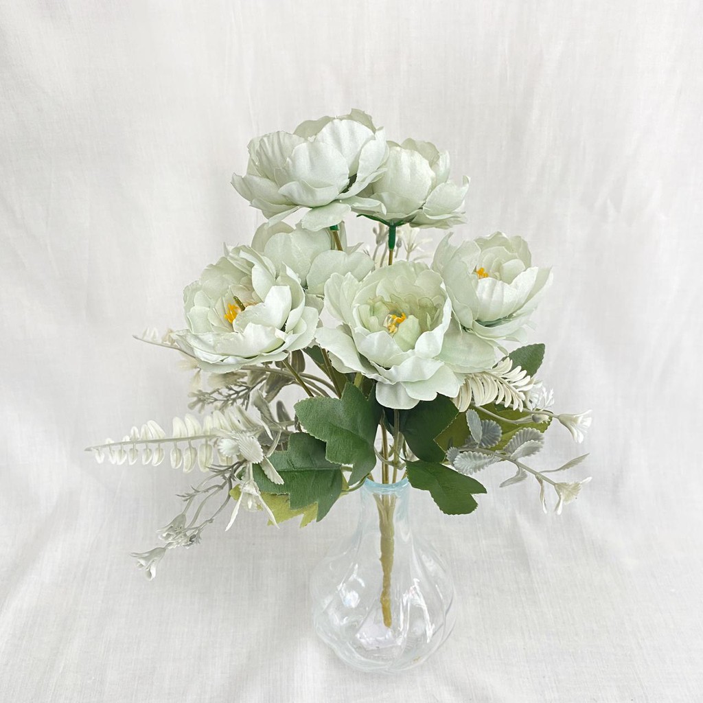 Bunga Peony Hybrida Premium (satuan) Bunga Artificial / Bunga Plastik / Bunga Dekorasi / Pernikahan-5