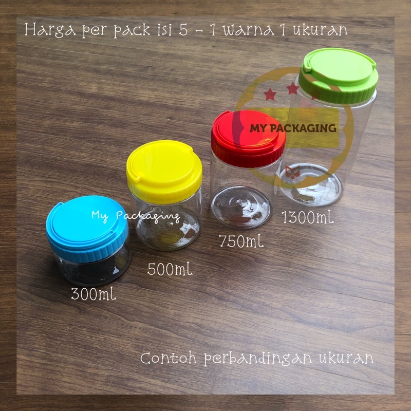 5pcs - Toples Tabung Silinder 300ml | Jar Plastik 300 ml