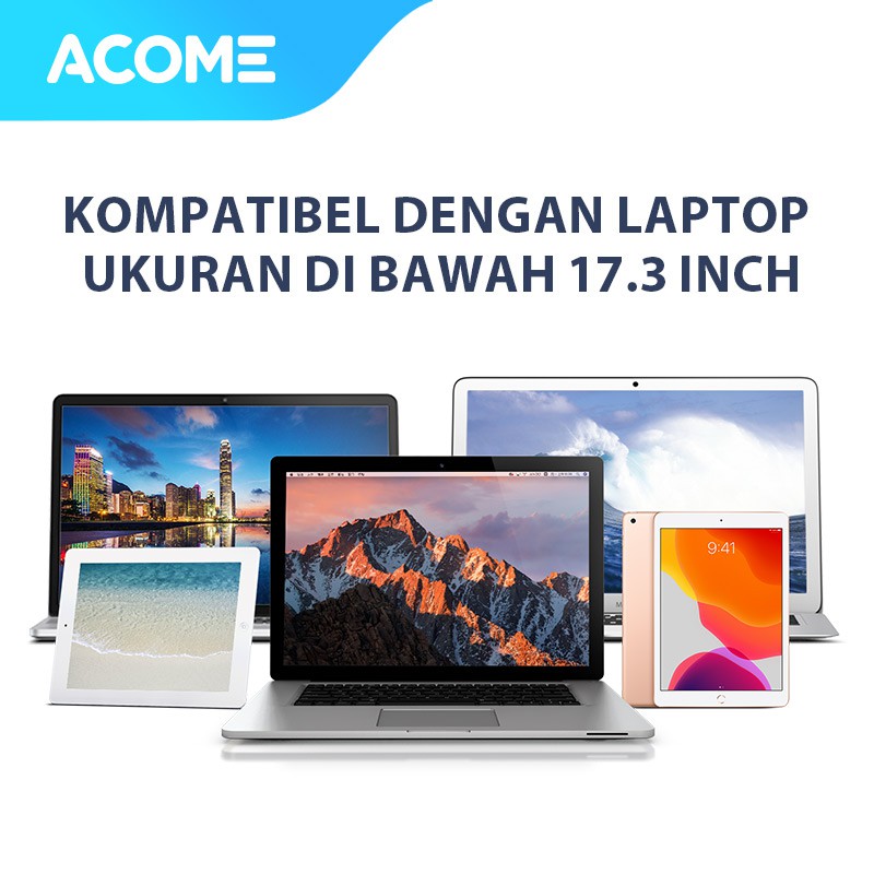 ACOME Stand Holder Laptop Portable Alumunium Alloy Garansi Resmi 1 Thn ALS01-8